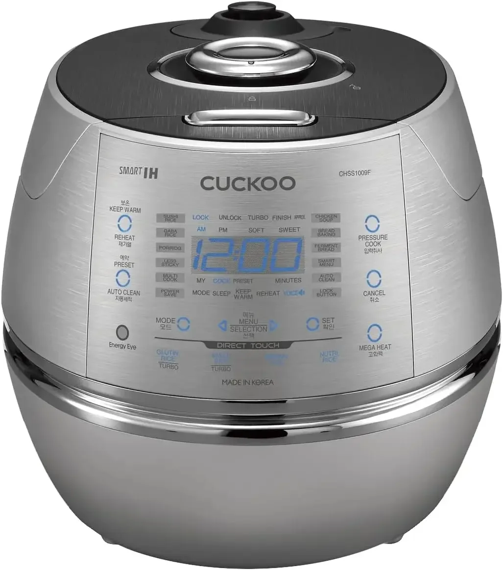 Heating Rice Pressure Cooker 10 Cup Full Stainless Steel Interior with Non-Stick Coating-3-Language Voice Nav