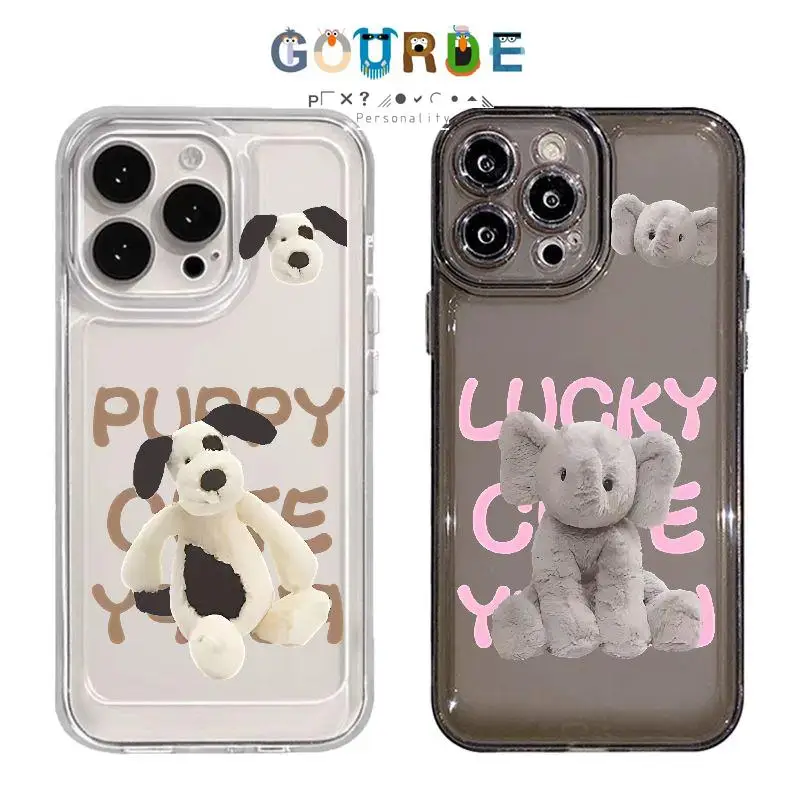 

Gourde Cute puppy elephant pattern Phone Case for Iphone 16 15 14 12 13 11 Pro Max IP 7 8 Plus Iphon X XS XR Xs Max