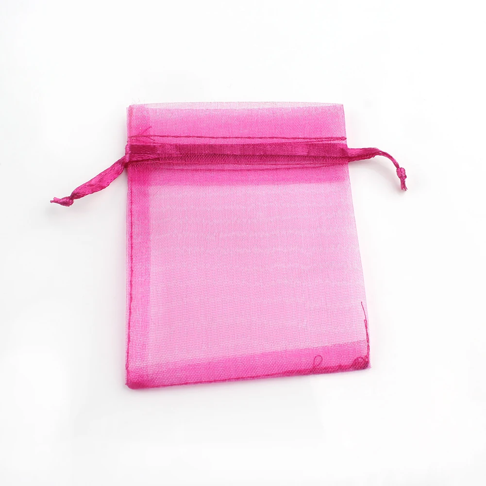 50pcs Adjustable Drawstring Organza Bags for Jewelry Packaging