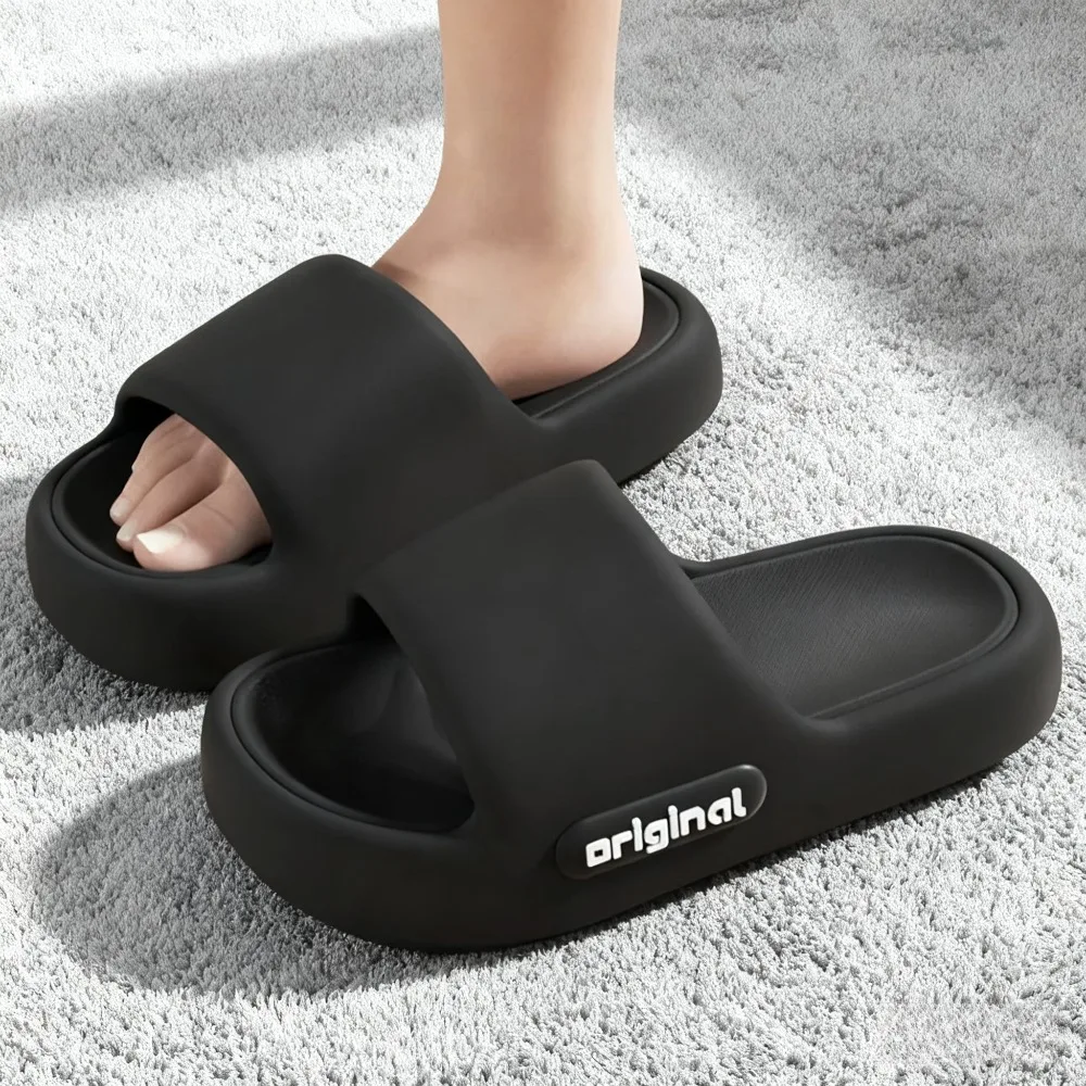 شباشب داخلية للنساء، مريحة بلون سادة وجزء سفلي ناعم من مادة EVA للنساء مضادة للانزلاق، أحذية منزلية للشاطئ