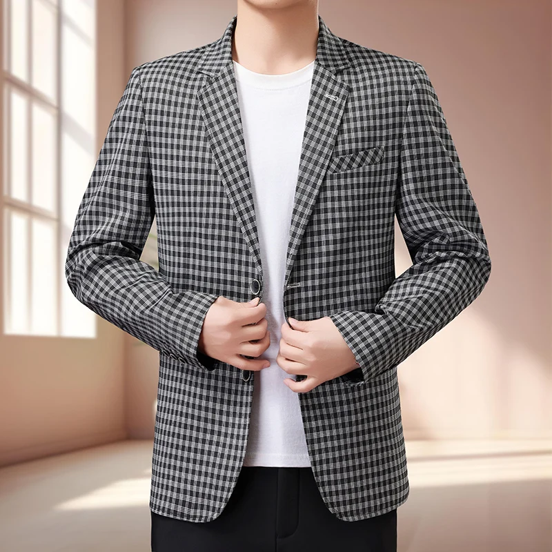 

Men's spring-autumn high-end casual suit jacket - fashionable and versatile top suitable for young adults