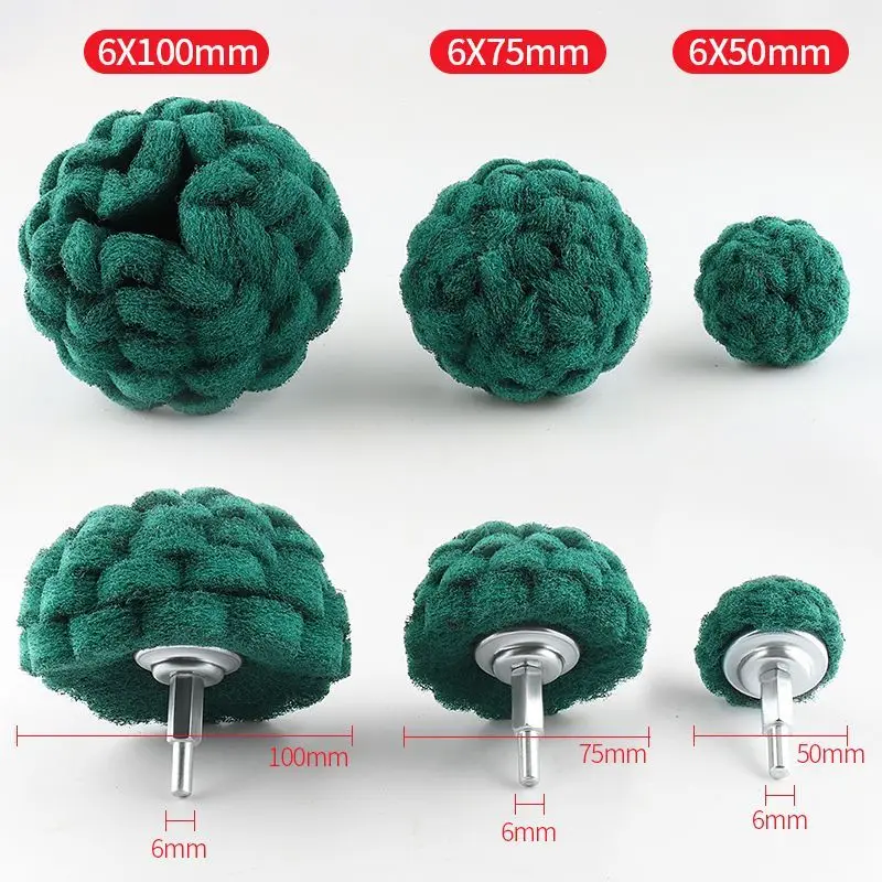 부직포 연마 버핑 휠, 연마 휠 드릴 부착 세트, 수세미 패드, 버섯 연마 휠, 15 개
