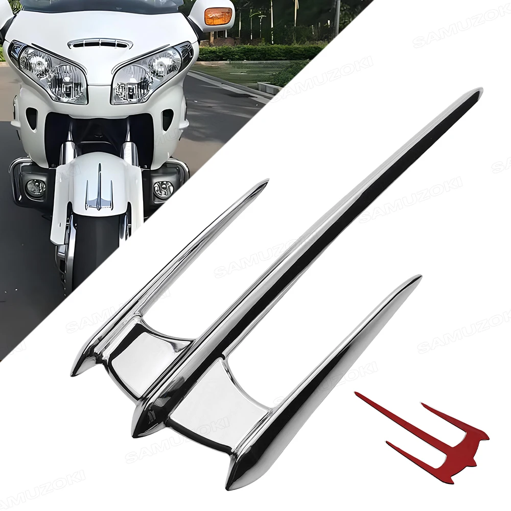 1pcs Front Fender Accent Trim For Honda Goldwing GL1800 F6B VTX1300 VTX1800 Motorcycle Chrome Decoration Accessories ABS Plastic