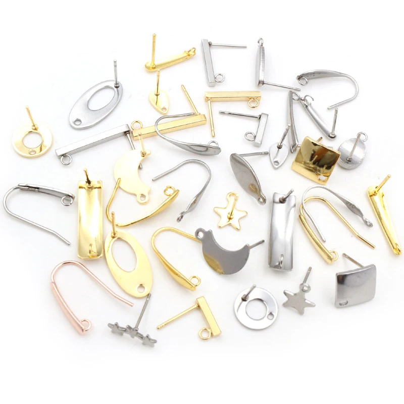 

20pcs 316 Stainless Steel Geometric Polygonal Earring Stud Earring Hooks Posts Connector For DIY Earring Jewelry Making Supplies