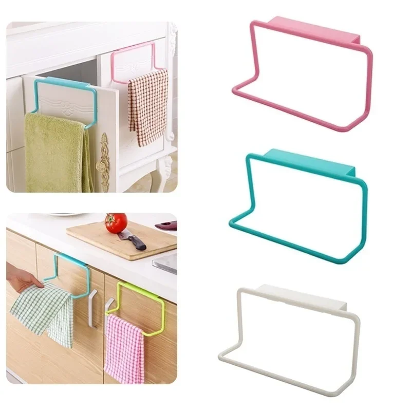 

4Pcs Cabinet Door Back Type Single Towel Rack Bathroom Kitchen Cabinet Hanger Rack Storage Rack