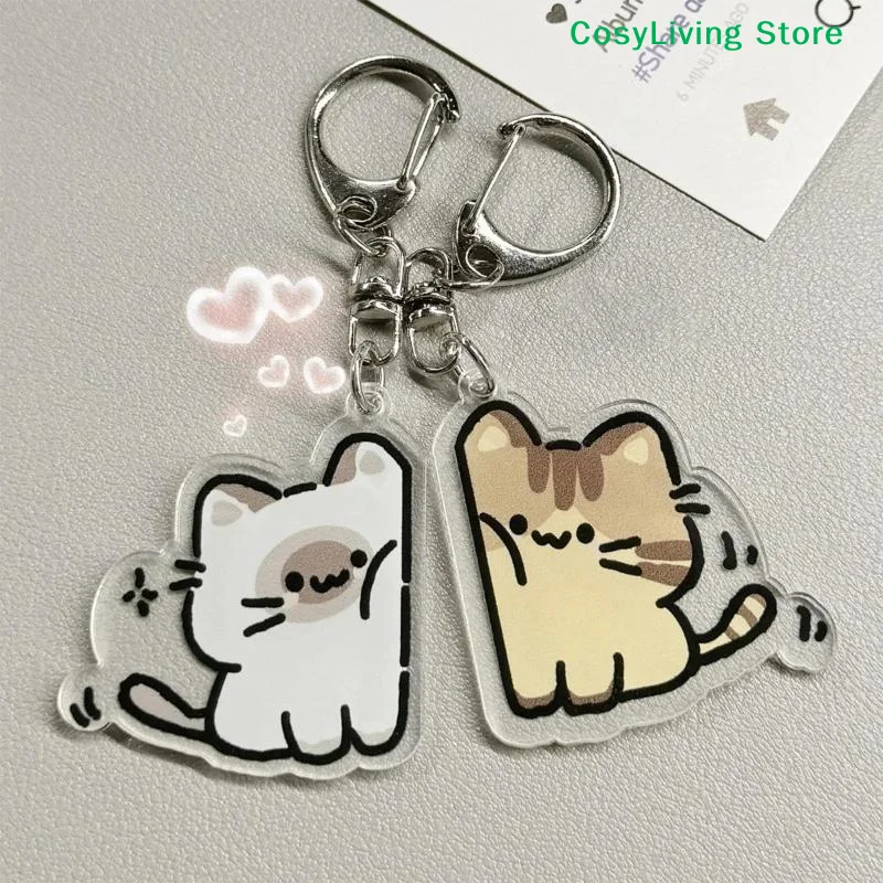 [CL]1Pair Cute Cat Keychain Pendant Party Gift Matching Couple Backpack Keychain[CL] view 2