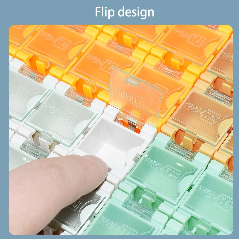 SMT SMD Container Box, Mini Electronic Components Parts Assortment Storage Case with Transparent Lid,  Tool Organizers