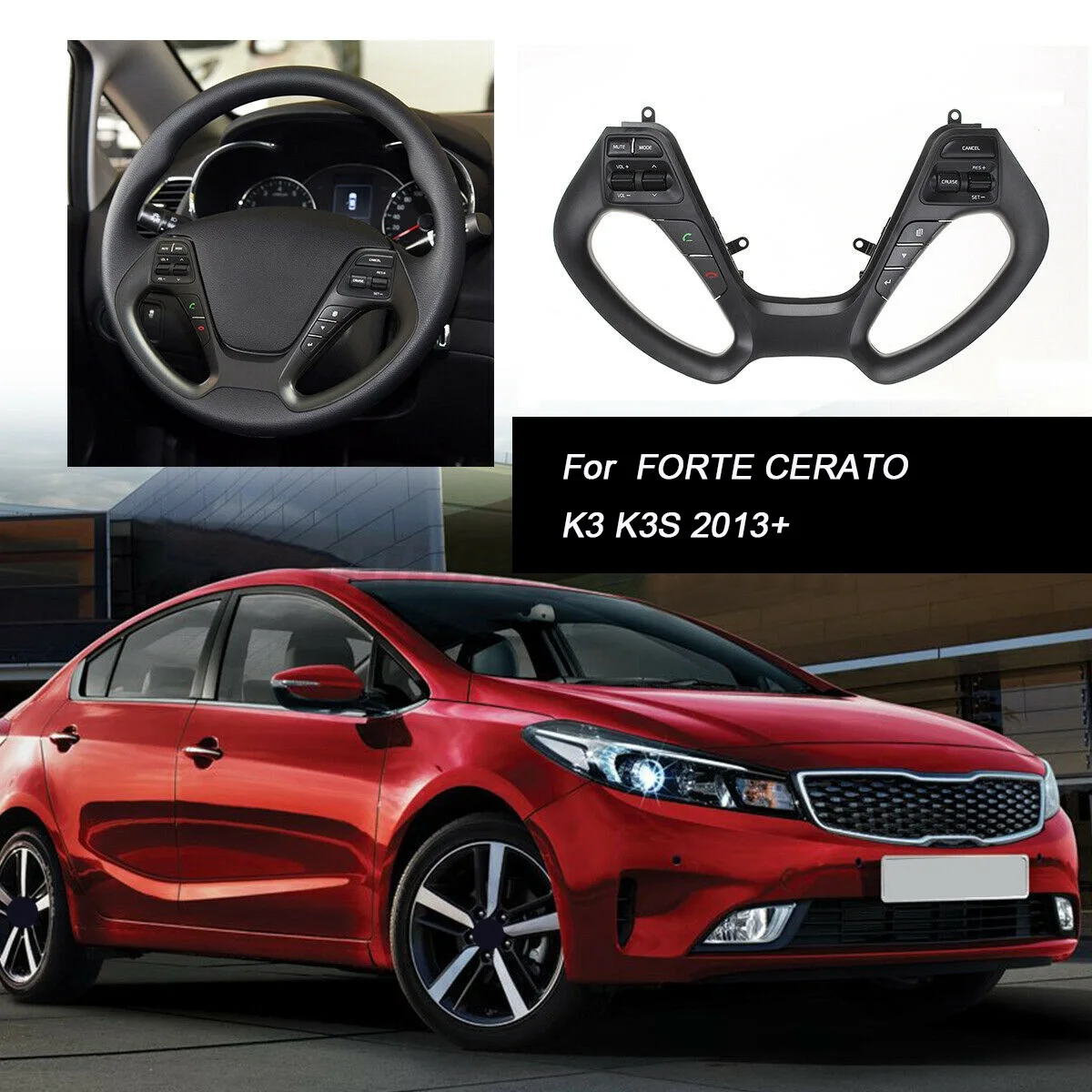 Dla Kia FORTE / CERATO K3/K3S 2013+ Wielofunkcyjna kierownica Bluetooth Przycisk sterowania Przełącznik tempomatu 96710-B5000