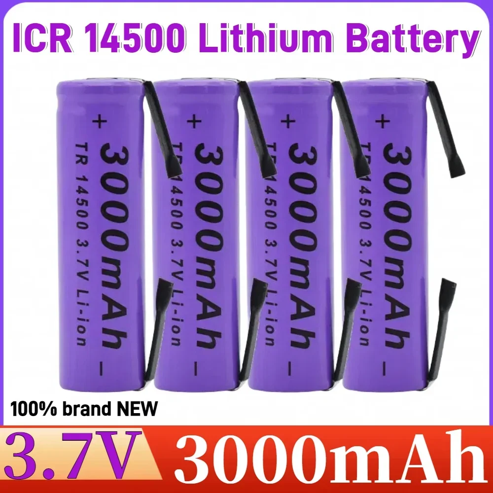 

14500 Lithium Battery 3.7V 3000mAh Rechargeable Batteries Welding Nickel Sheet Battery For Torch Led Flashlight Toys