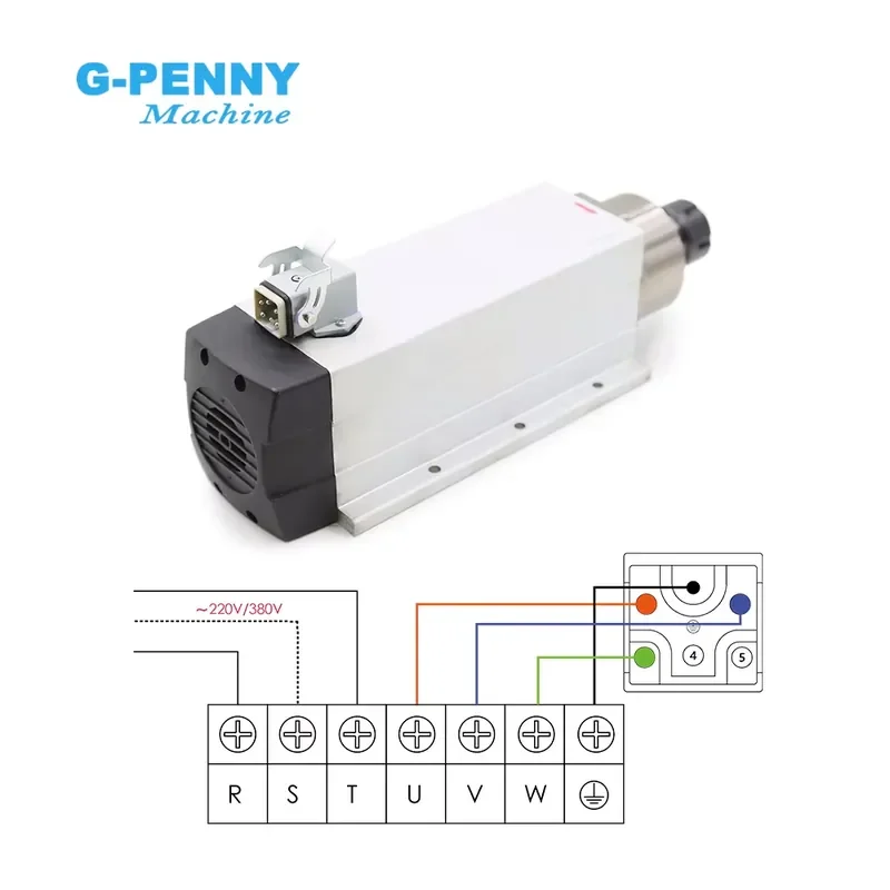 G-Penny 4kw ER25 220V/380V Air Cooled CNC Spindle Motor Kit with Bearing 18000rpm Milling Application