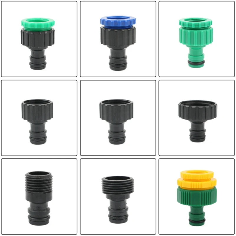 

2Pcs Plastic 1/2 3/4 1 Inch Male/Female Thread Garden Irrigation Quick Coupling Faucet Water Tap Connector Adapter