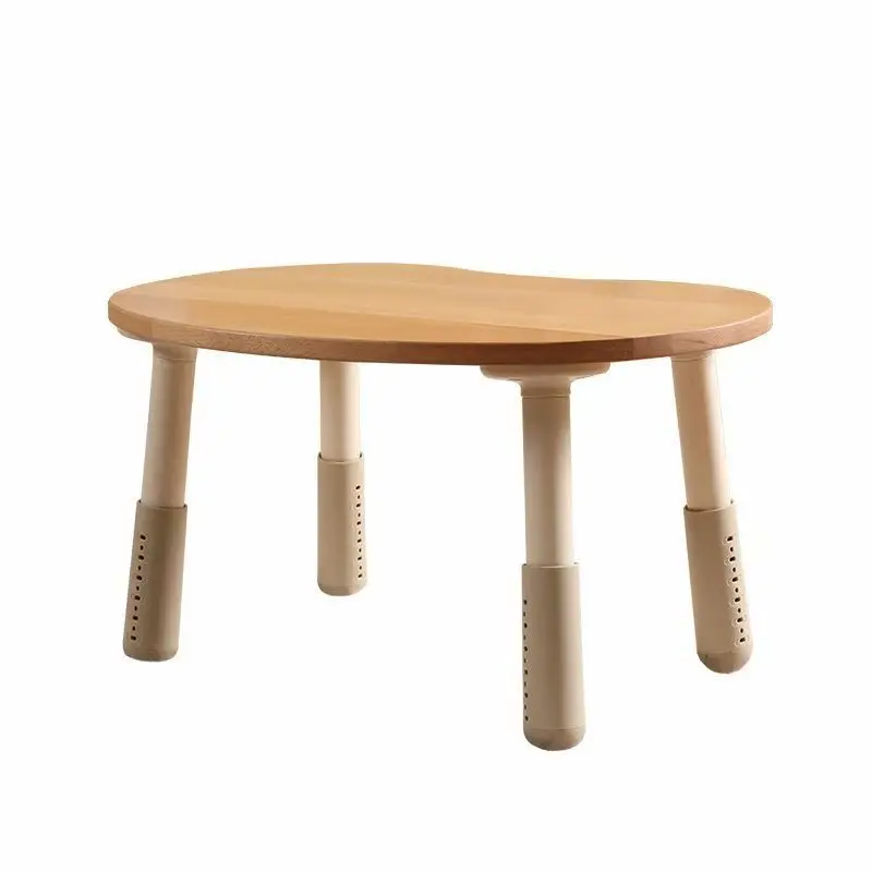 

Customizable Wholesale Smurf Solid Wood Children's Peanut Table Baby Lifting Nursing Early Education Lifting Table and Chair Set