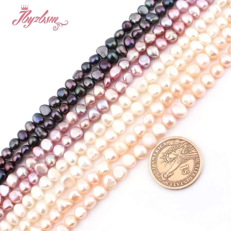 7-8mm Natural Freefrom White Black Pink Natural Freshwater Pearl Beads Stone 15 inches for DIY Necklace Bracelets Jewelry Making
