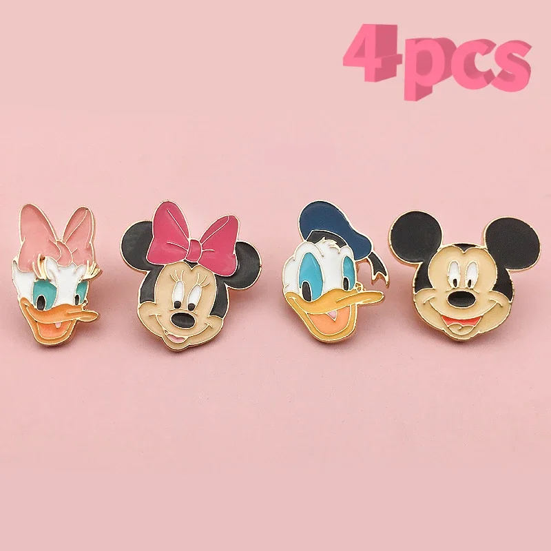 Disney Mickey Donald Duck Cartoon Brooch Minnie Cute Pin Accessories Drop Oil Enamel Clothing Accessories Anti-slip Buckle