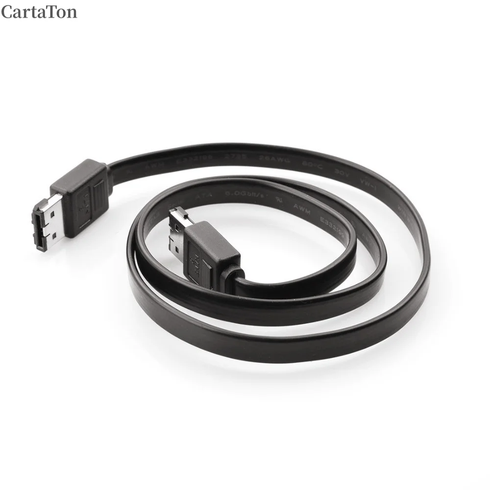 eSATA 7Pin Female to eSATA Female Cable 6Gbps Shielded Extender Extension HDD SSD Data Cable Black