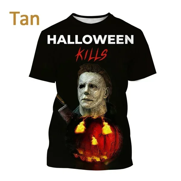 

Newest Personality Horror Movie Thriller Casual Halloween Michael Myers 3D T-Shirt Hip Hop Punk Street T-shirt Top