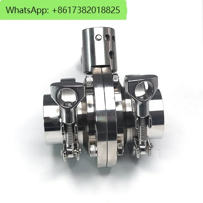 304 stainless steel quick-install butterfly valve sanitary clamp joint valve complete set of manual quick-connect chuck