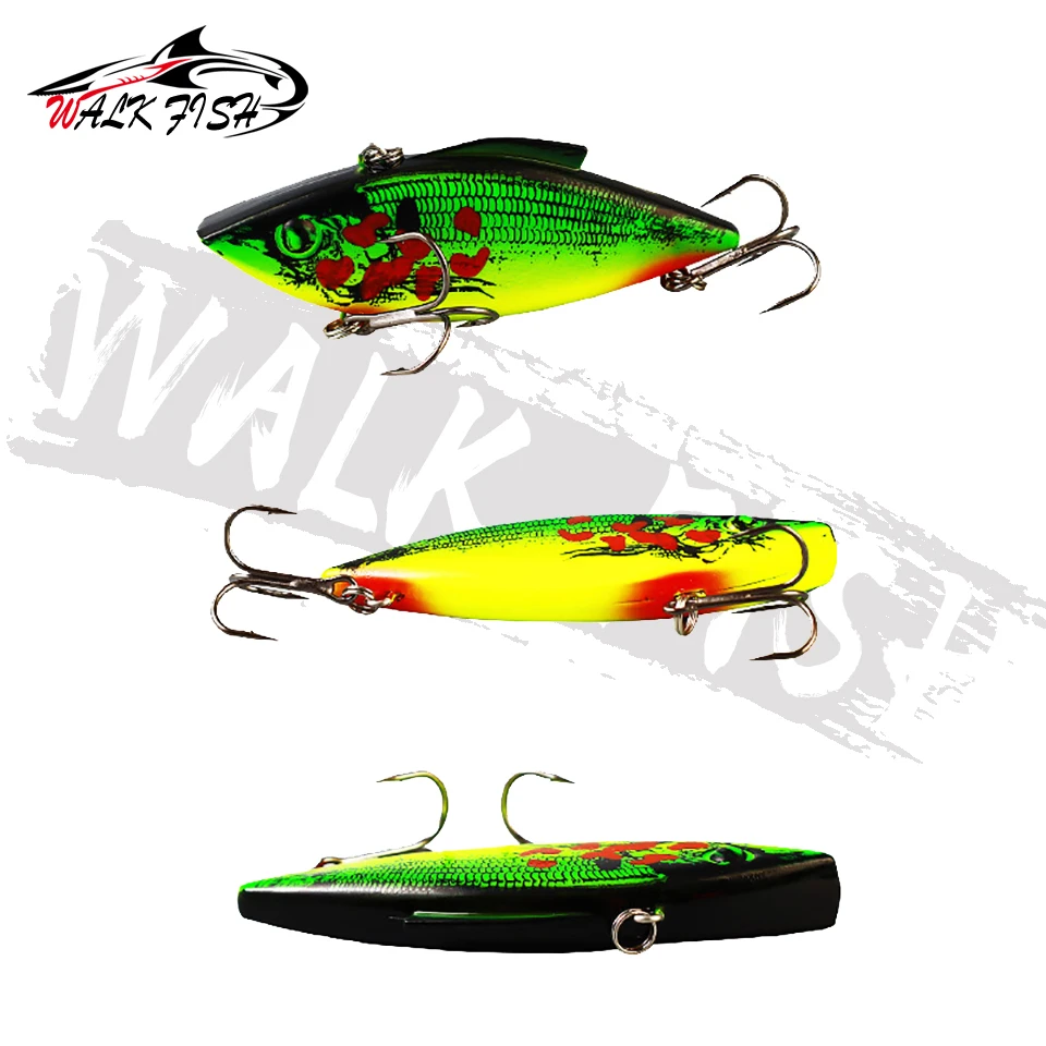 WALK FISH 1PCS VIB Fishing Lure Bionic Hard Bait Artificial Sinking Treble Hook Lifelike Crankbait Bass Pike Saltwater Freshwate