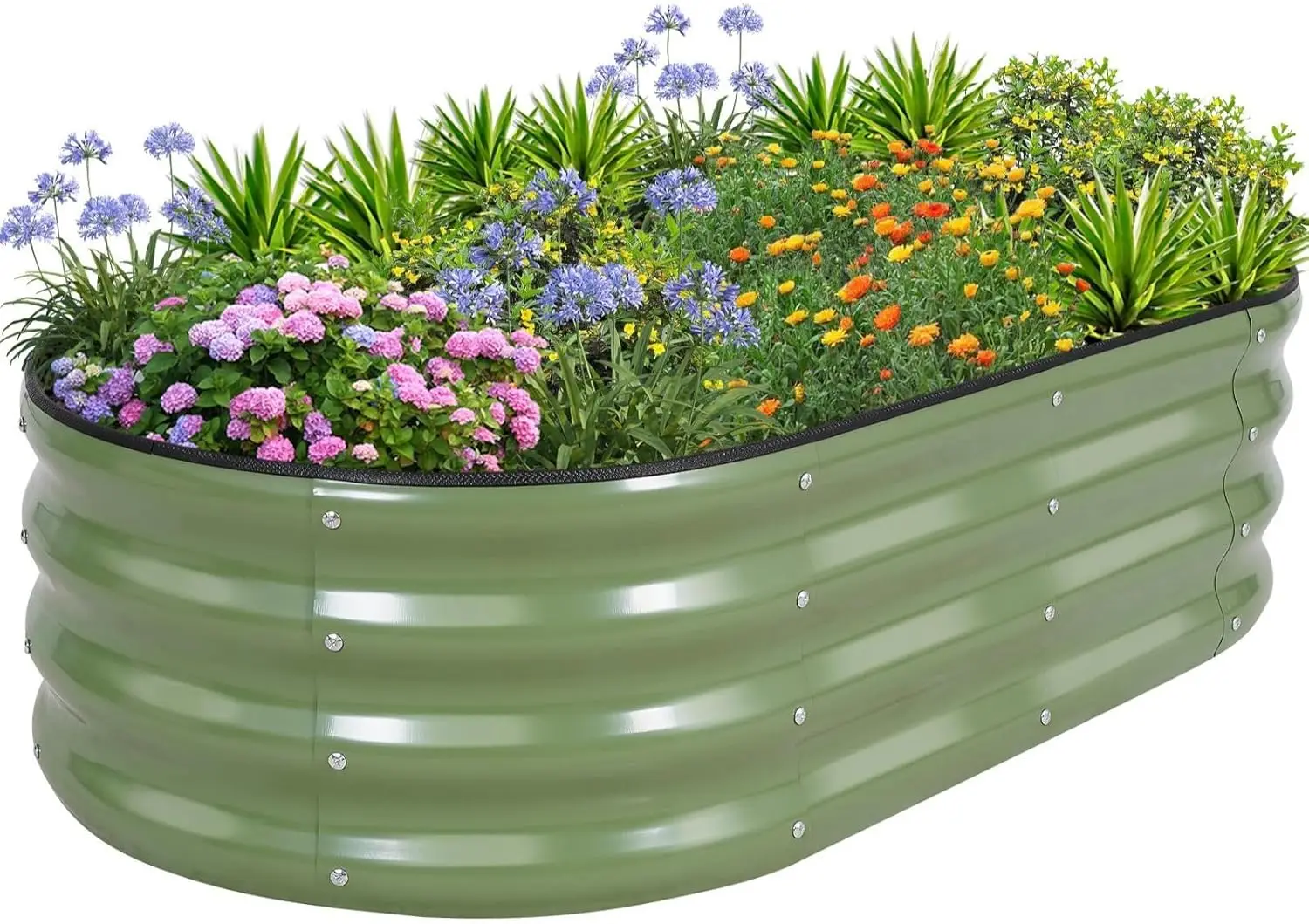 

Galvanized Raised Garden Bed- Planter Garden Boxes Outdoor, Raised Beds for Gardening, 4x2x1ft Metal Garden Bed Kit for Vegetabl