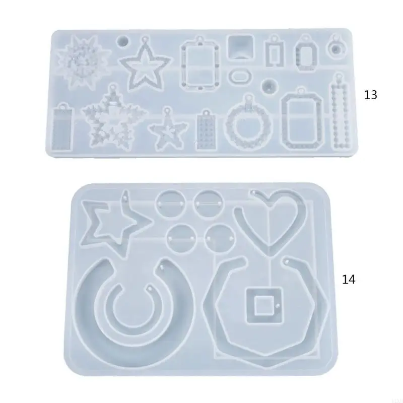 

41XB DIY Craft Decoration Mold Keychain Mold Earrings Keychain Danglers Silicone Mold