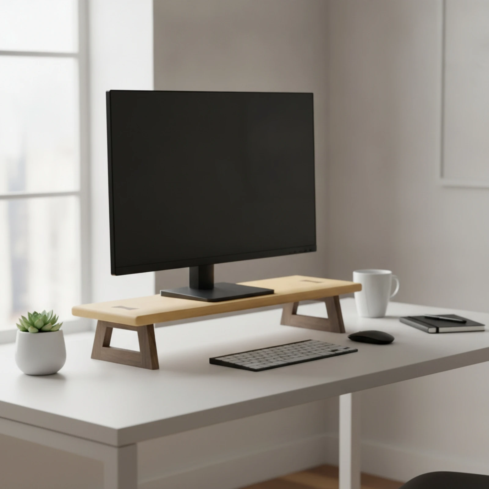 Support d'écran avec pieds en - Monitor Riser Wood avis et prix
