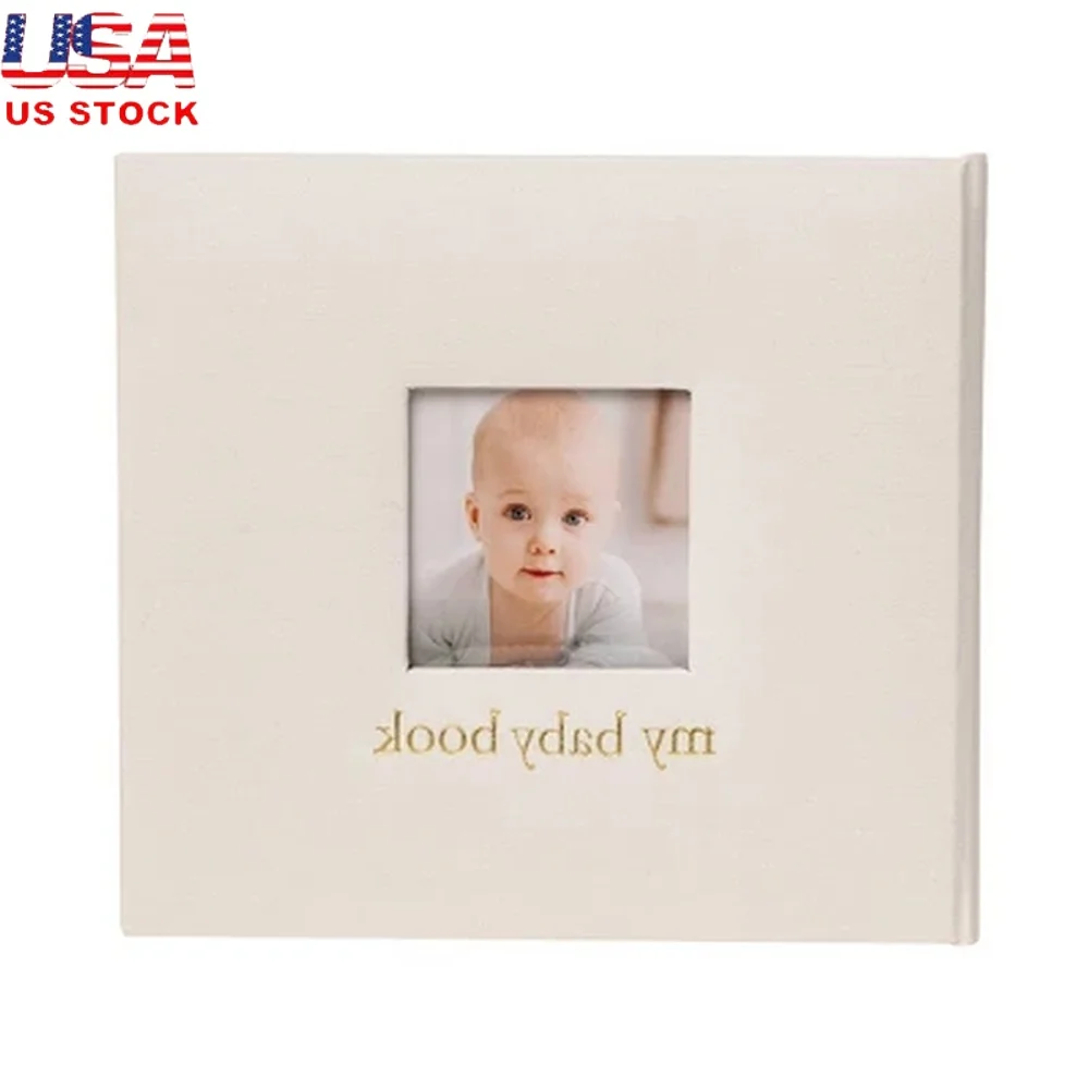 

Linen Baby Memory Book My Baby Book Gender Neutral Milestone Album 56 Pages Includes Handprint Footprint Capture First Year