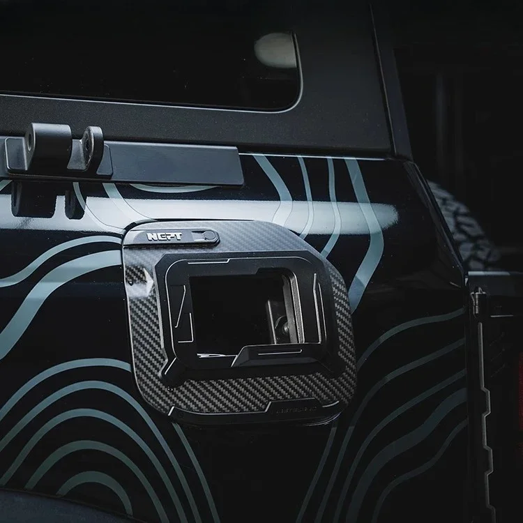 Fit For Ford Bronco Carbon Fiber Mirror Clear Fuel Tank Cap Detachable Rain and Dust Resistant Exterior Accessories