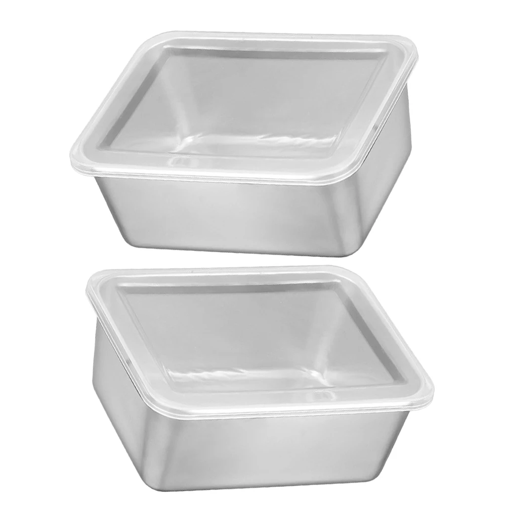 

2pcs Plastic Storage Containers Picnic Box Fridge Organizers Keep Fresh Reusable Sealed Food Prep Kimchi Container Stainless