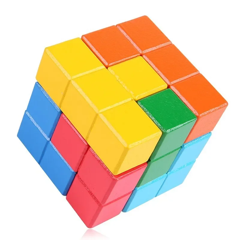 Nuovi bambini in legno 3D Early Educational Soma Cube Toys Montessori Puzzle Games Brain Challenge Game giocattoli sensoriali per bambini