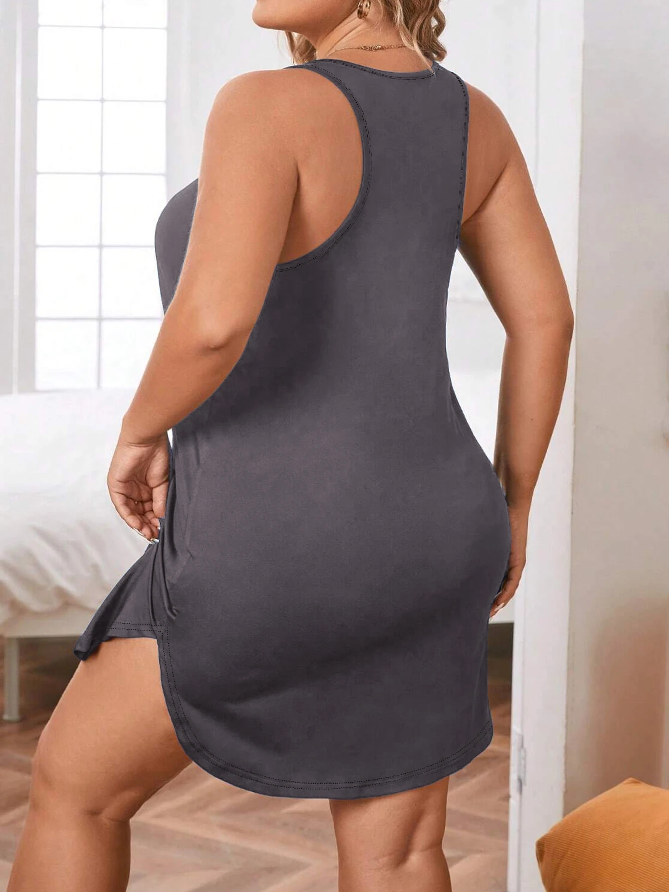 Large size camisole sleepwear loose off shoulder sexy temperament dress large size women\'s pajamas milk silk pajamas home cl