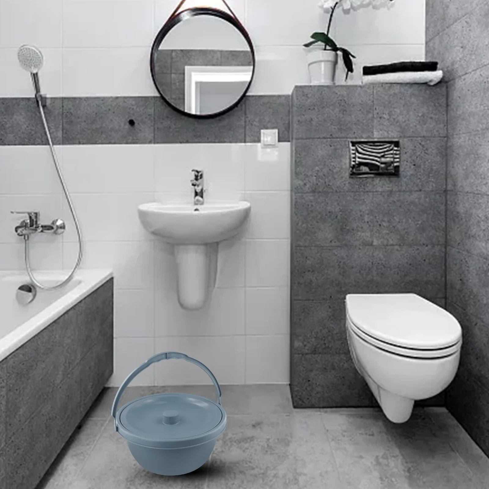 

Камера с ручкой Камера Кастрюля с крышкой Использование в больнице Полезное для изоляции запаха Удобство в использовании Практичный дизайн