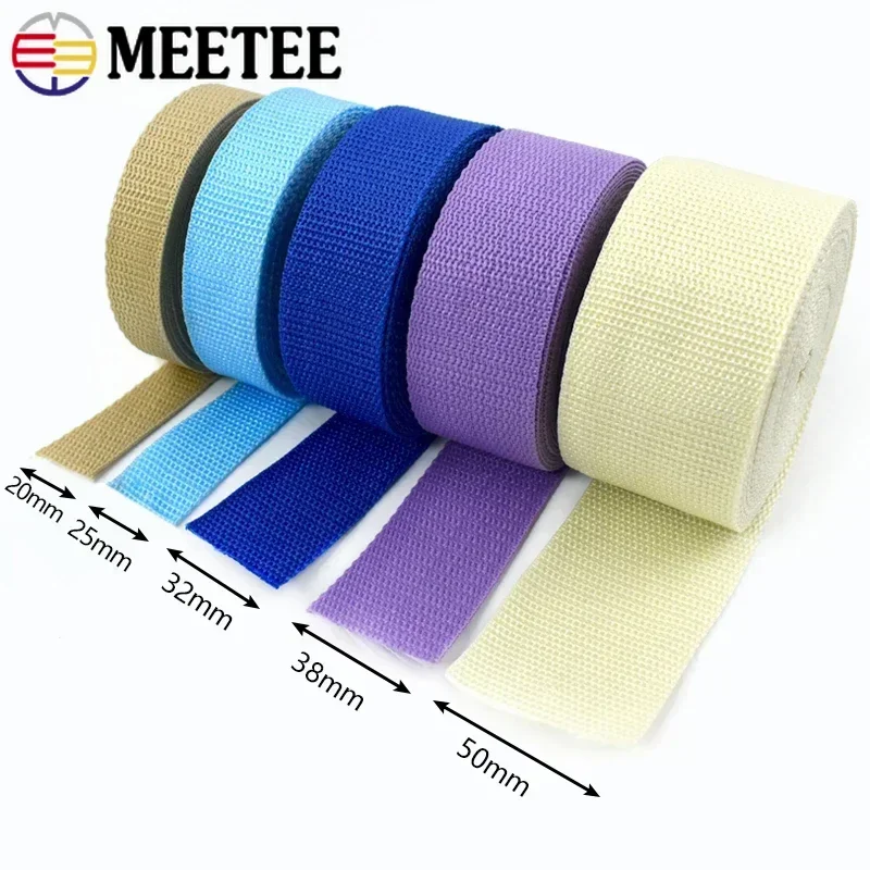 10M 20-50mm Nylon Webbing Straps 1.1mm Thick Belt Sling Garment Backpack Bias Binding Bag Strap