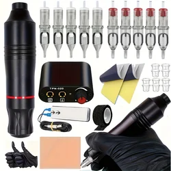 Professionele Tattoo Machine Kit Compleet Dc Jack Roterende Machine Pen Met 10Pc Cartridge Naald Voor Tattoo Beginner Sets