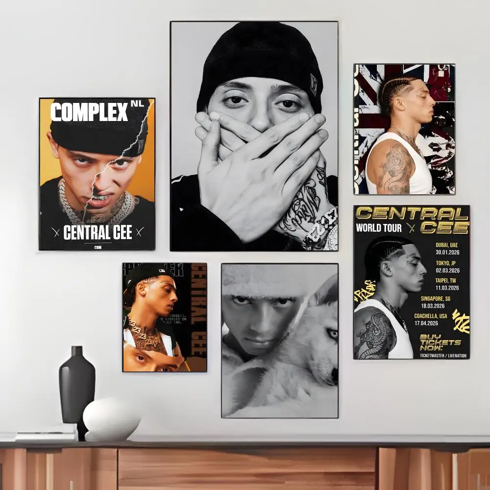 UK Rap C-Central Cee Poster Pegatina artistica HD autoadhesiva impermeable para salon dormitorio