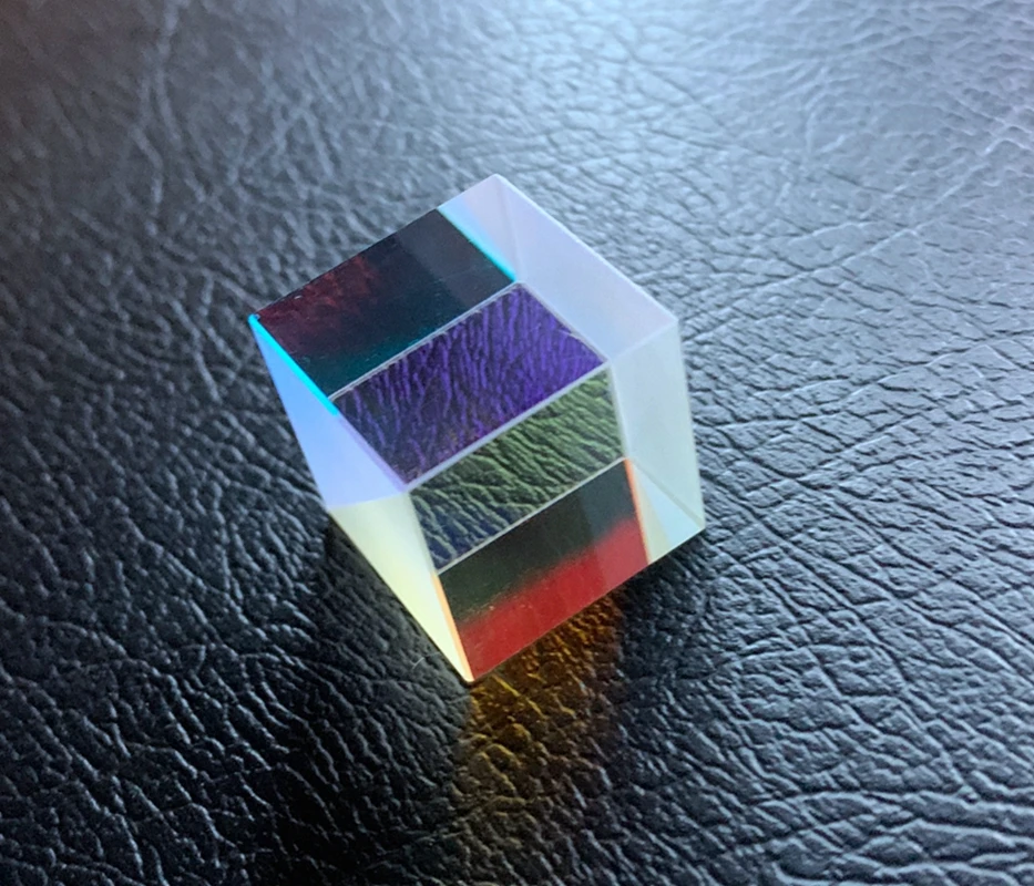 20mm Optical Prism Light Refraction Lens DIY Decoration Cube Edge Glass Dispersing Step Lens Beam Splitter Physics Research Gift