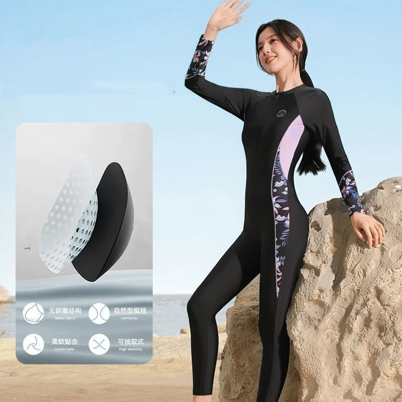 

Женский профессиональный водонепроницаемый пляжный серфинг для всего тела, плавание, защита от солнца, быстросохнущий купальный костюм с длинными рукавами