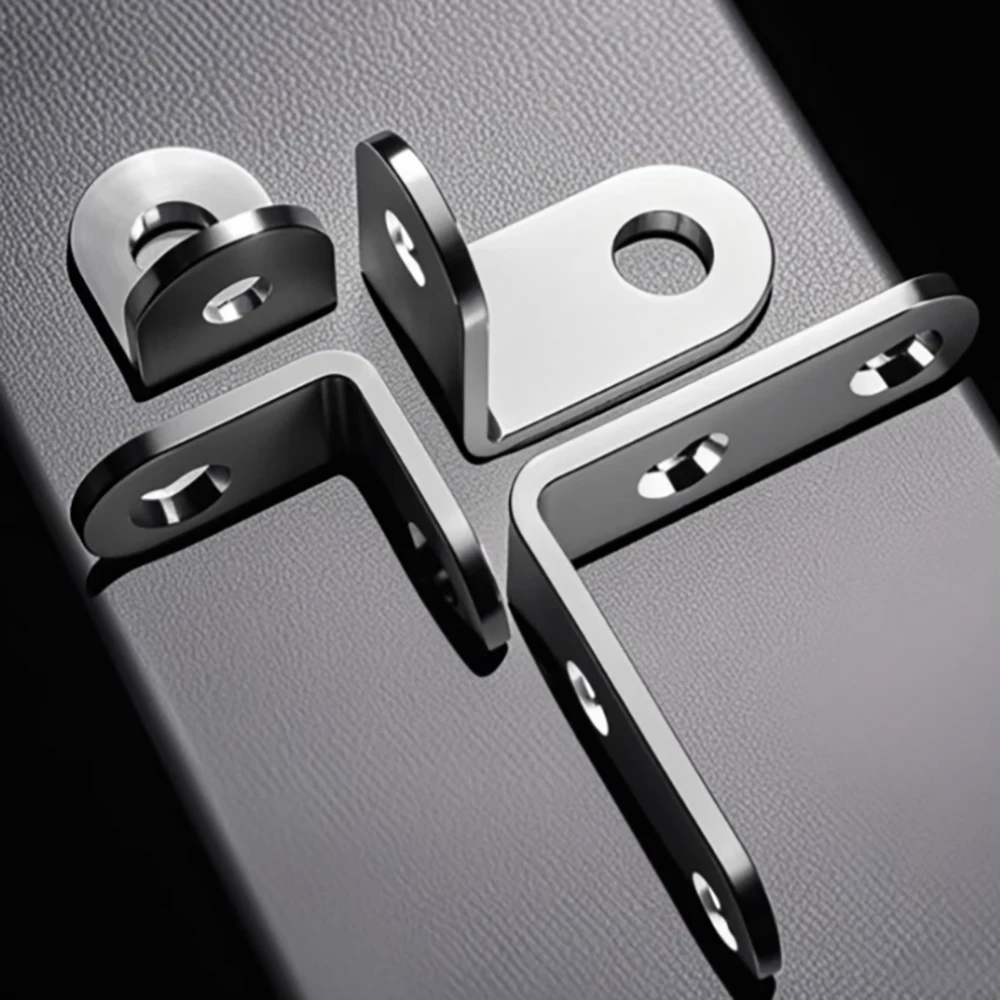Thicken L-Shaped Corner Code Stainless Steel 90 Degrees Right Angle Bracket Silvery Fixing Connector For Board Shelf Support