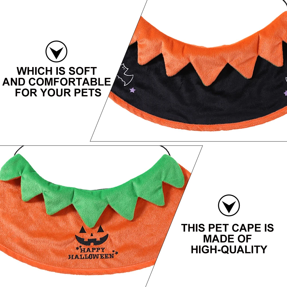 

Dog Cloak Pet Clothing Halloween Coat Costume Has Cosplay Cape Pumpkin Decoration Party