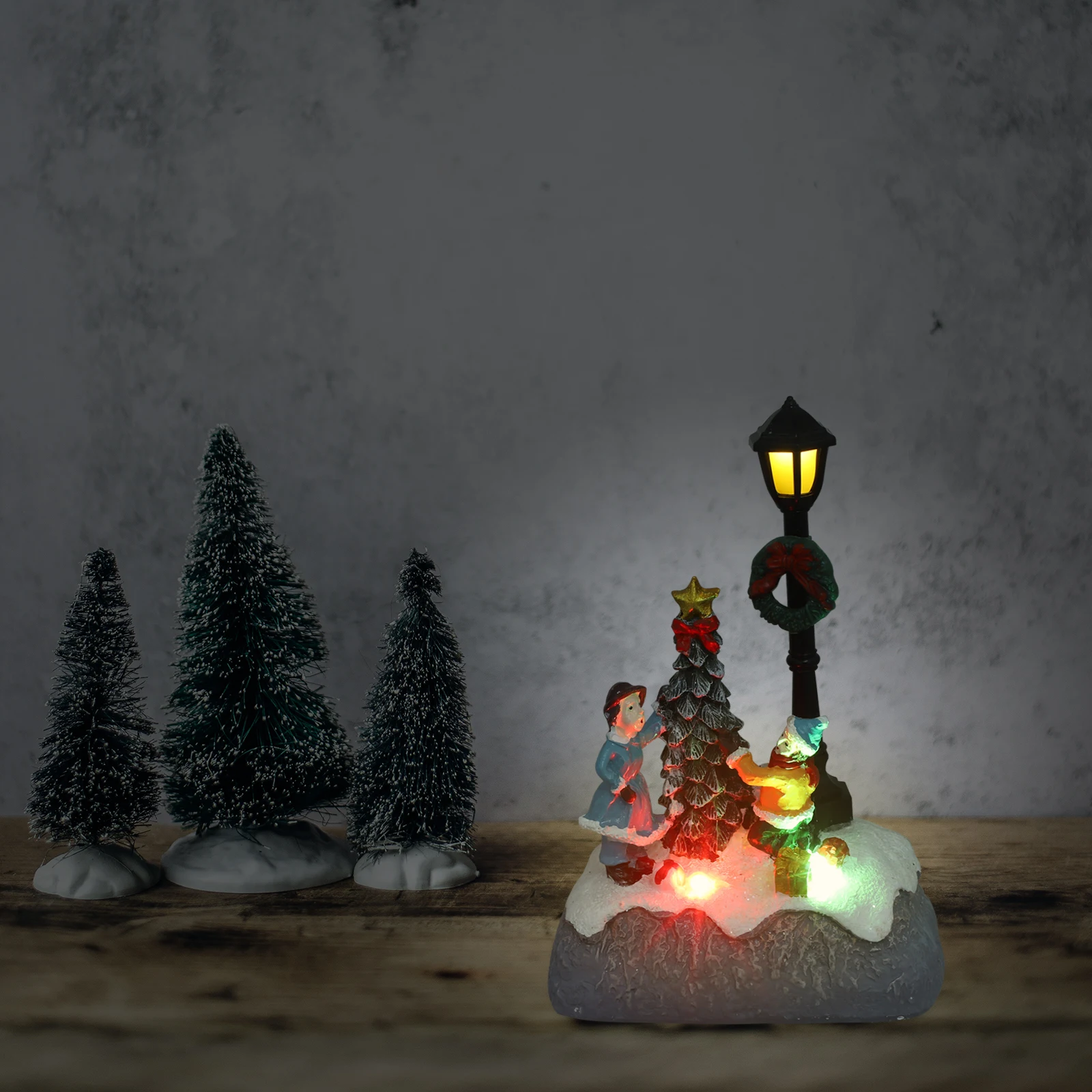 

1Pcs Christmas Resin Miniature Ornament LED Desktop Micro Landscape Decoration No Resin Crafts Christmas Mini Ornament