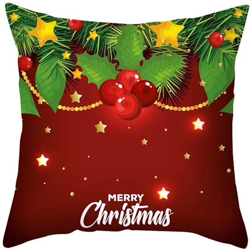 Cartoon Elk Snowball Color Ginger Gingerman Christmas Hat Christmas Hat Christmas Pillow Set Sofa restaurant Pillow Pillow