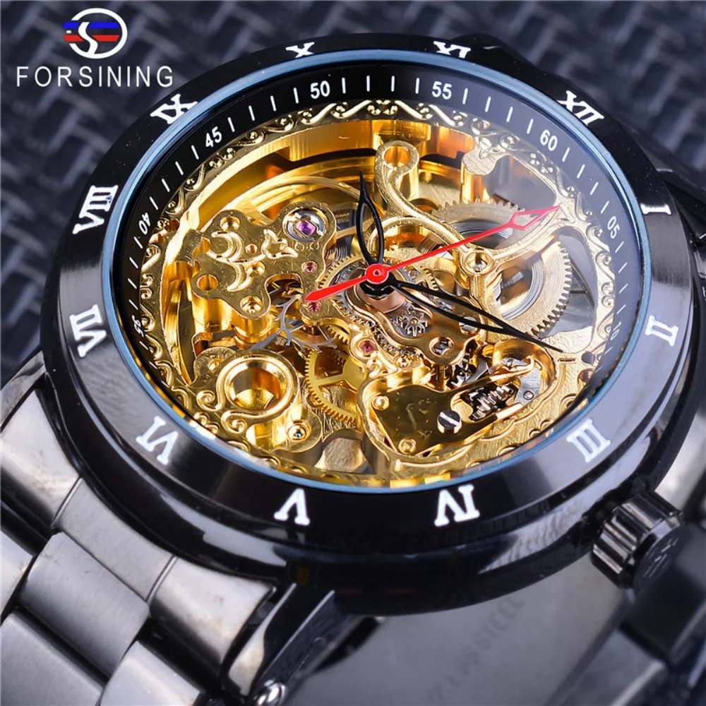 

Top-Tier Luxury Business Casual Skeleton Automatic Mechanical Watch for Men, Stainless Steel Band, European and American Style, Fashionable, Simple, Stylish, Handsome, Trendy Young Men's Watch, the Best Gift for Boyfriend