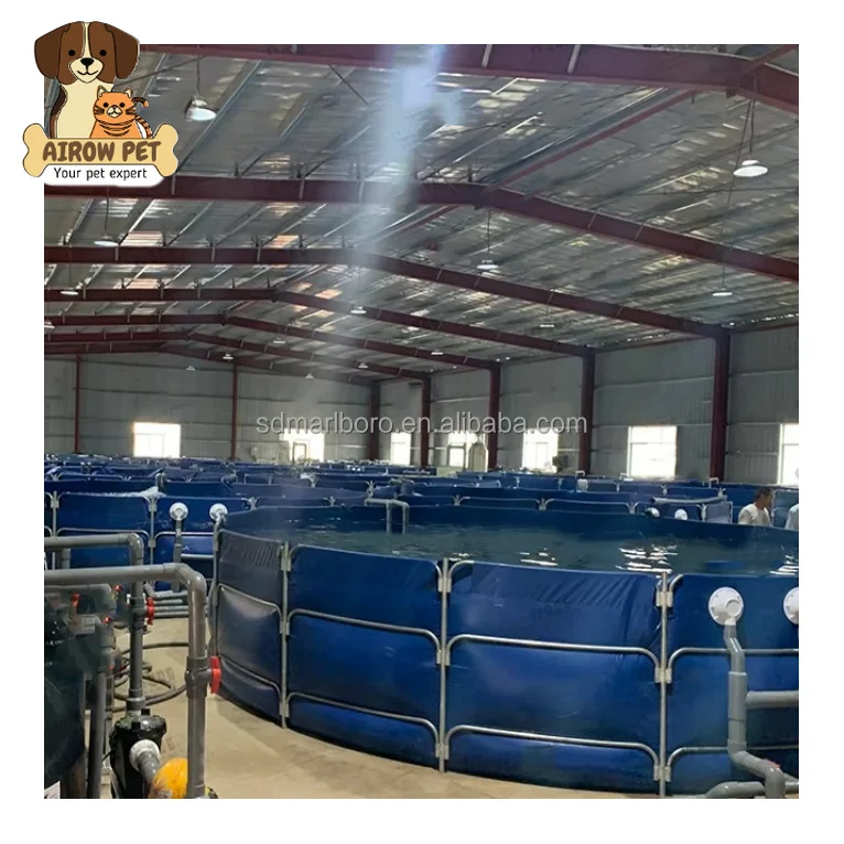 AIROW Tilapia Fish Tanks Large Plastic Fish Containers Galvanized Steel Large Commercial 100000 Litre for Farm Irrigation Fish