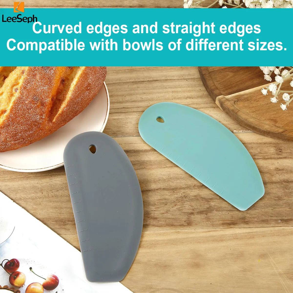 Grattoir à pâte en Silicone, grattoir à bol, outil de coupe de pâtisserie de cuisine polyvalent Flexible, coupe-pâte pour gâteau de pâte à pain