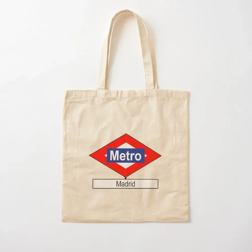 

Placa Metro Madrid Tote Bag university shopper bag canvas shopping bag