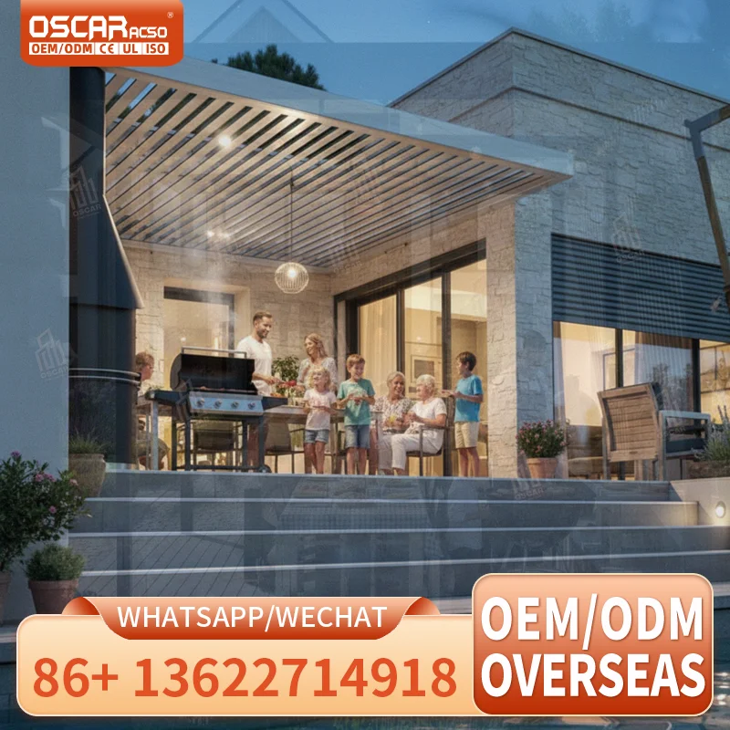 3x3 3x4 4x3 4x4 4x5 4x6 6x3 6x4 6x5 6x6m Modern Outdoor Aluminum Louvered Structure for Garden Terrace Patio pergola