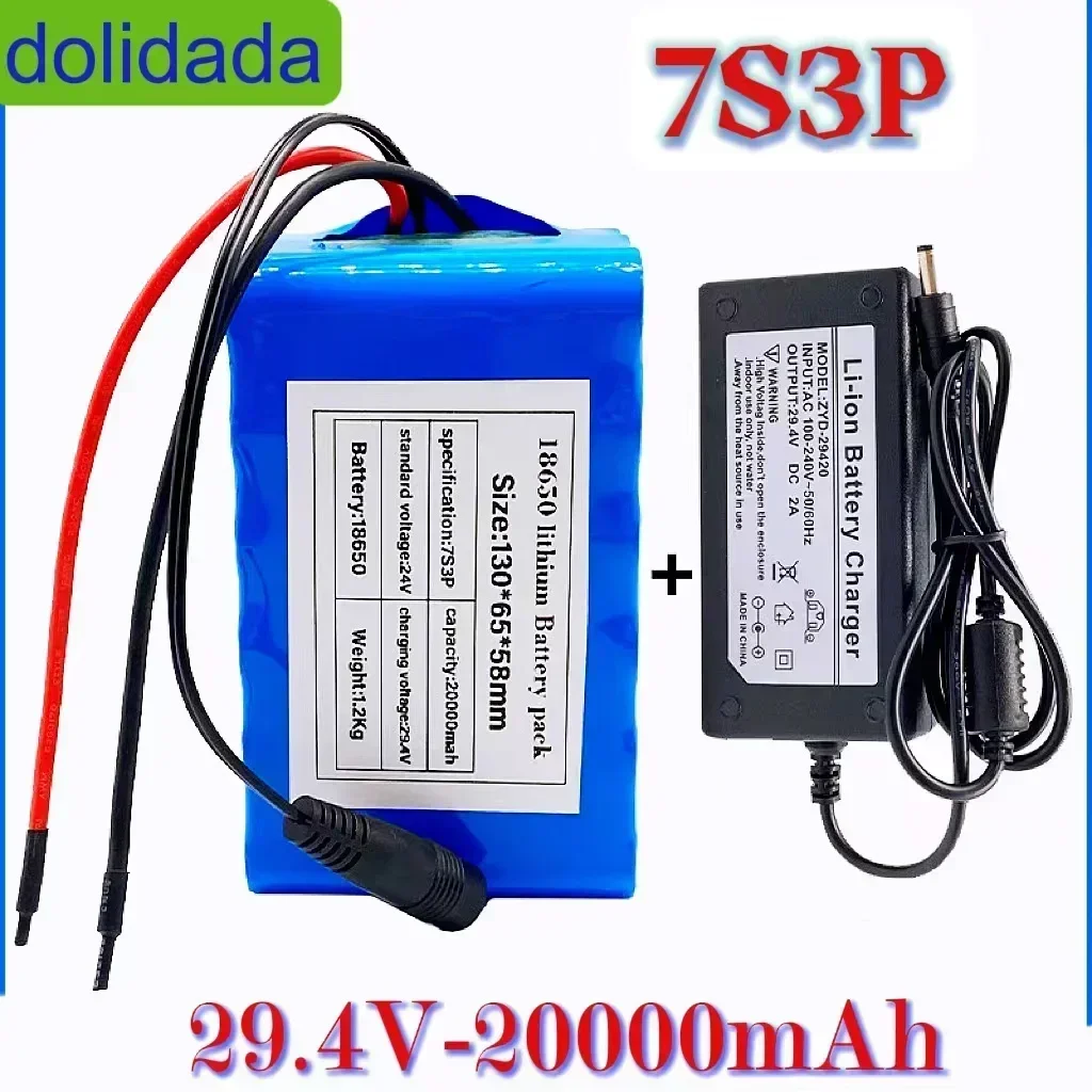 

Литий-ионный аккумулятор 7s3p 18650 24V, 20ah, 20000mAh, для велосипеда и цикломотора, с зарядкой V 2a