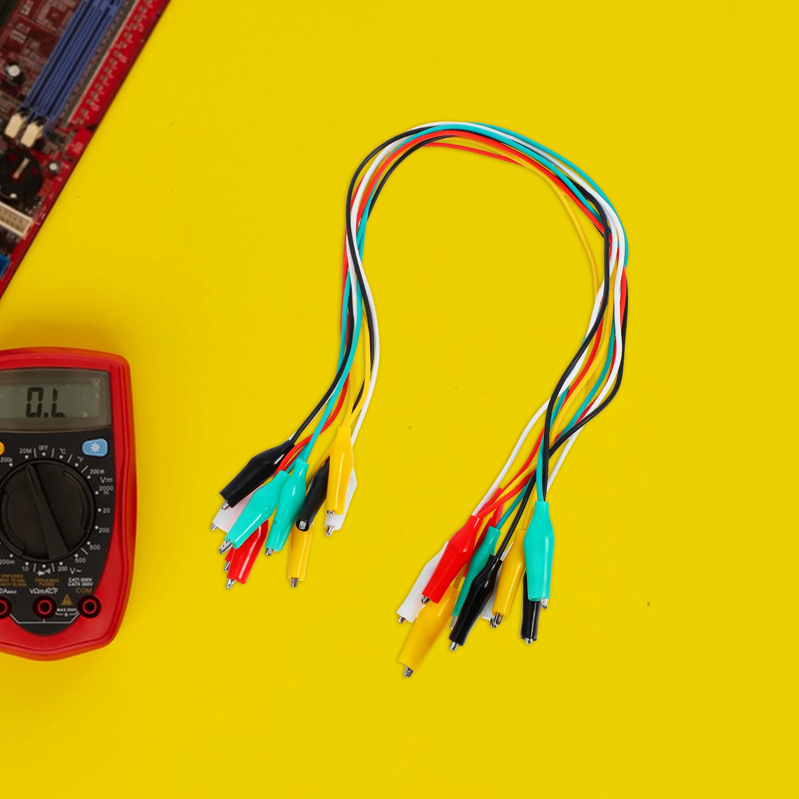 

10 Pcs Alligator Clip Test Lead Clips Wire Harness Wires Back Probe Leads Kit Banana Plugs with Automotive Line
