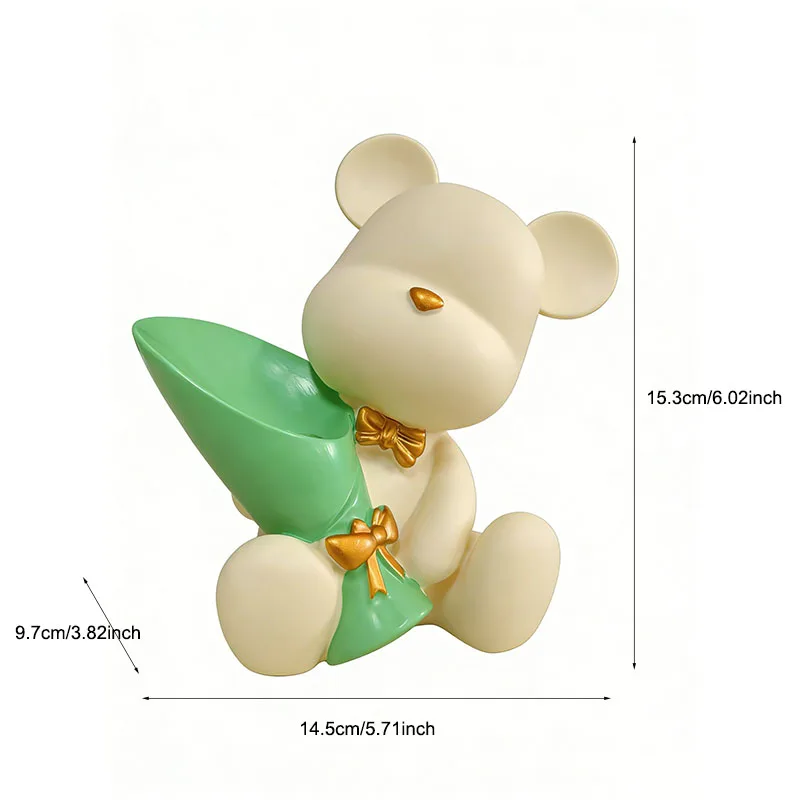 Cute Mini Little Bear Vase Creative Little Bear Stick Flower Living Room Desktop Decoration Valentine's Day Gift for Lover - view 5