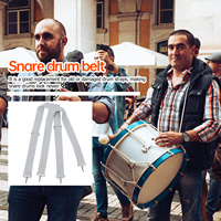 1pc Adjustable Wide Drum Strap Grey Snare Bass Portable Shoulder Support Music Instrument Accessory Snare Drum Sling