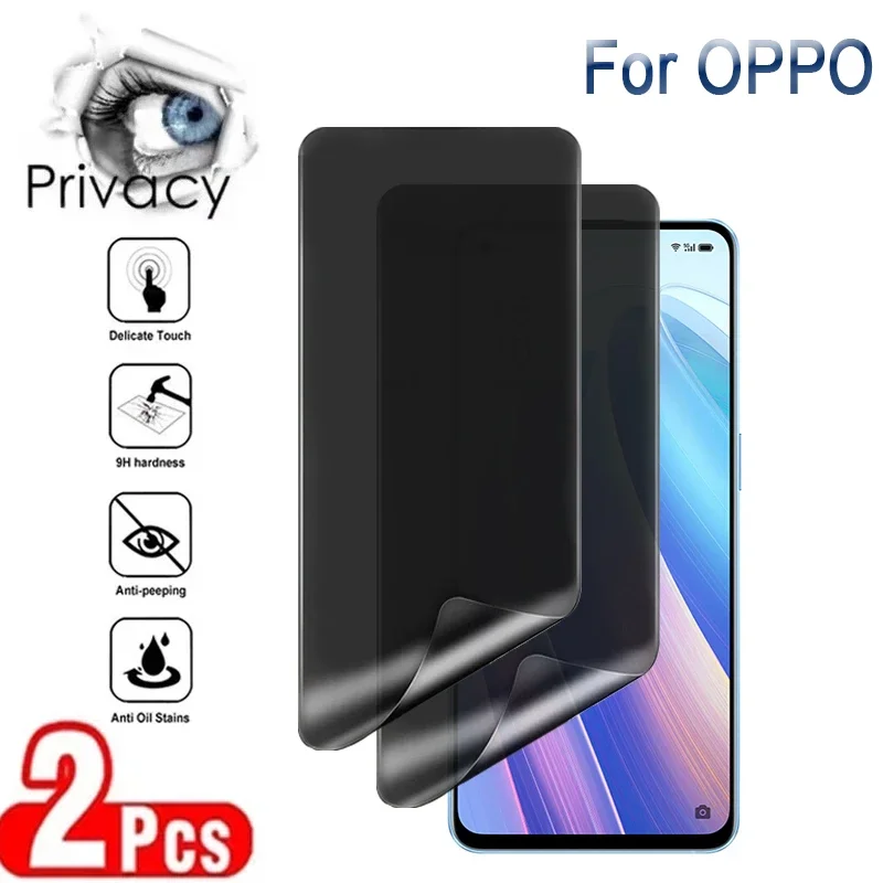 

2Pcs Anti-Spy Hydrogel Film for OPPO Reno 7 6 5 Pro Privacy Screen Protector for OPPO Find X5 Pro X3 Full Coverage Soft Film